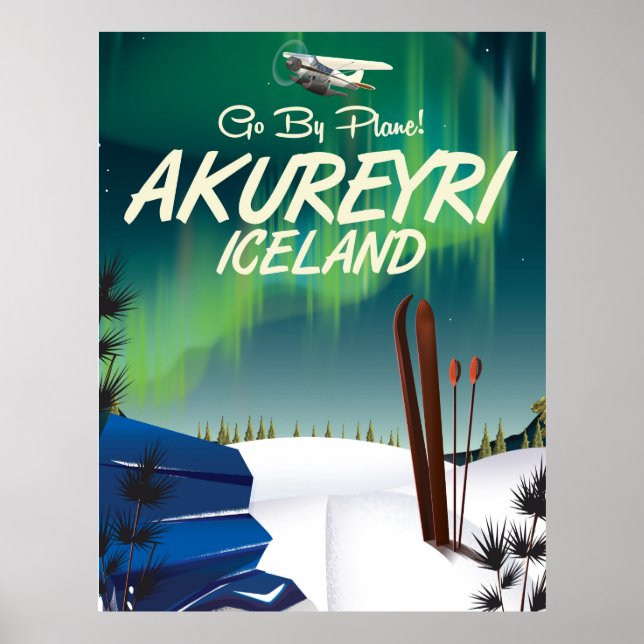 Akureyri Island resa affisch (Framsidan)
