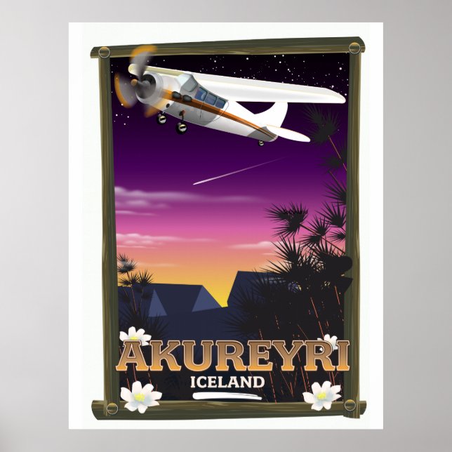 Akureyri Island resor affisch (Framsidan)