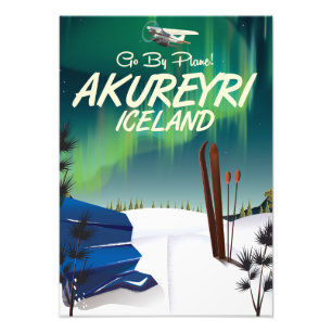Akureyri-Islandets reseaffisch Fototryck