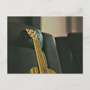 akustisk bas elgitarr present vykort