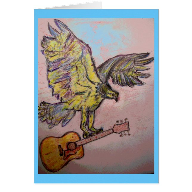 Akustisk fiskhök hälsningskort (Framsidan)