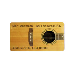 Akustisk gitarr adressetikett