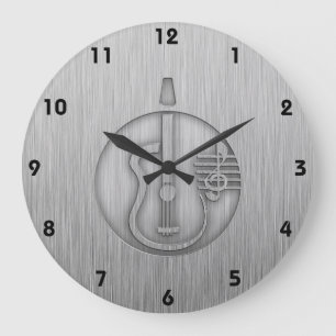 Akustisk gitarr; Borstad metall-look Stor Klocka