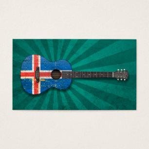 Akustisk gitarr för åldrig och sliten isländsk visitkort