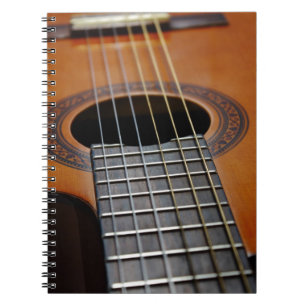 Akustisk gitarr för klassiker anteckningsbok med spiral