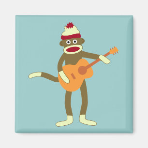 Akustisk gitarr för sock monkey magnet