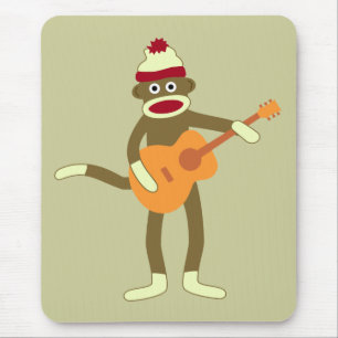 Akustisk gitarr för sock monkey musmatta