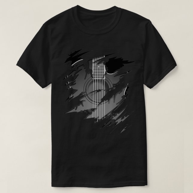Akustisk gitarr i Cute Music är mitt livstift T Shirt (Design framsida)