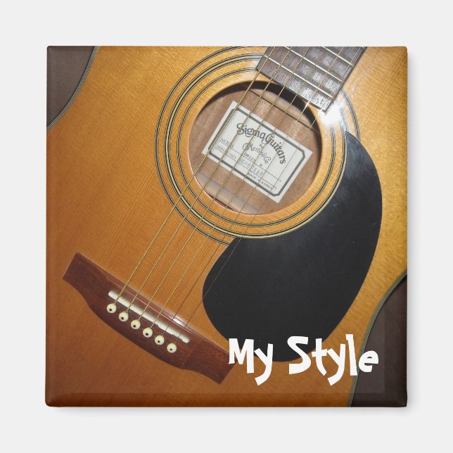 Akustisk gitarr - min stil magnet (Framsidan)