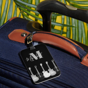 Akustisk gitarr monokrom gitarrist Monogram Bagagebricka