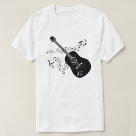 Akustisk gitarr & musik noterpersonliggåva tee