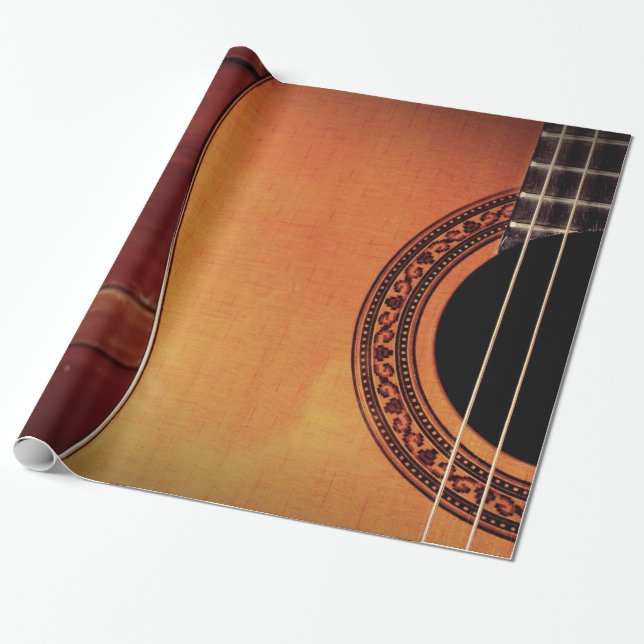 Akustisk gitarr presentpapper (Utrullad)