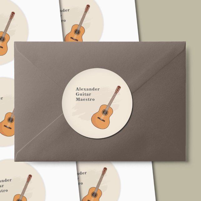 Akustisk gitarr runt klistermärke (Acoustic Guitar Sticker)