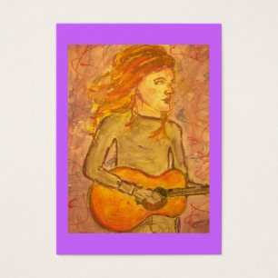 akustisk gitarr teckning visitkort