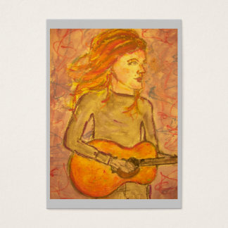 akustisk gitarr teckning visitkort
