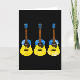 Akustisk gitarr Ukrainsk flagga Ukraina gitarrist Kort
