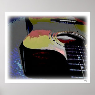 Akustisk gitarr (vattenfärgen) poster