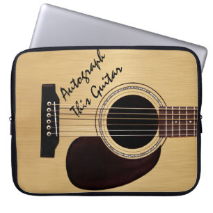 Akustisk gitarranpassningsbarautograf laptop sleeve