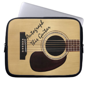 Akustisk gitarranpassningsbarautograf laptop sleeve