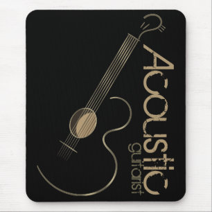 Akustisk gitarrlogotyp Mousepad Musmatta