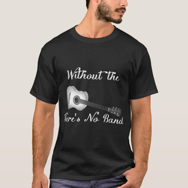 Akustisk gitarrmanar grundläggande mörka tee (Framsida)