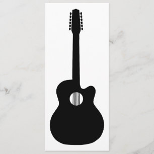 akustisk gitarrsilhouette inbjudningar