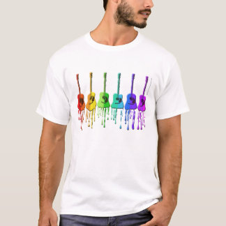 Akustisk gitarrskjorta för regnbåge tee shirt