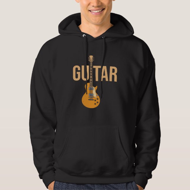 Akustisk Gitarrspelare För En Musiker Gitarrist Hoodie (Framsida)