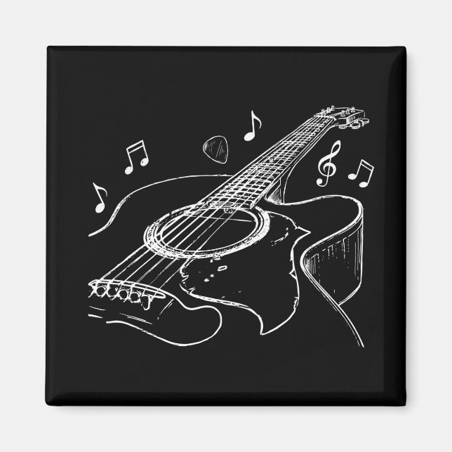 Akustisk gitarrspelare Musikerpresent Magnet (Framsidan)