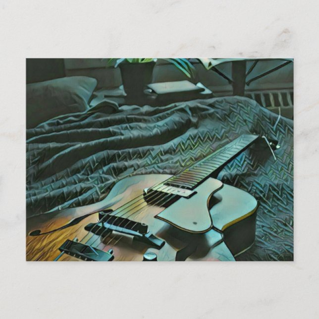 Akustisk gitarrspelare vykort (Framsida)