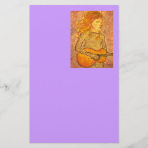 akustisk gitarrteckning brevpapper