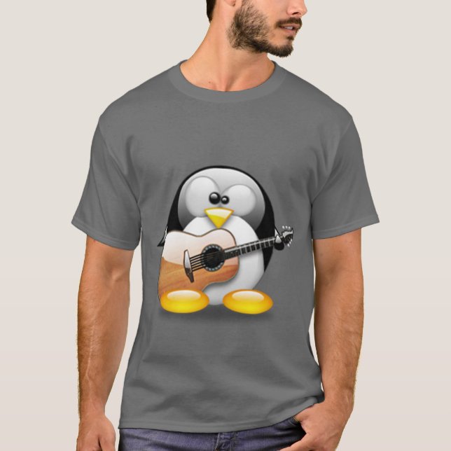 Akustisk gitarrTux (Linuxtuxen) Tee (Framsida)