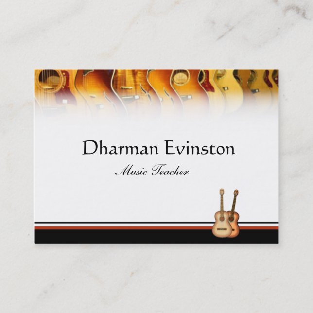 Akustisk gitarrvisitkort visitkort (Framsida)