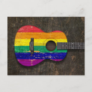 Akustisk Guitar för Gay pride Vykort