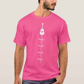 Akustisk Guitar Heartslag Shirt För manar T