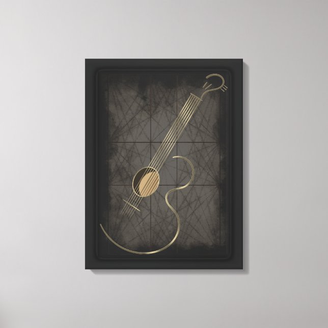 Akustisk Guitar Logotyp Canvas Wall Art (Framsida)