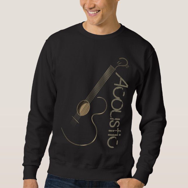 Akustisk Guitar Logotyp Clothing Långärmad Tröja (Framsida)