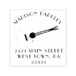 Akustisk Guitar Music Lärare Självfärgande Stämpel