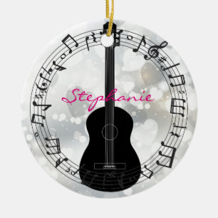 Akustisk Guitar Silhouette-design Ornament
