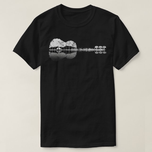 Akustisk Guitar Treeline Sunset Si String Guitar52 T Shirt (Design framsida)