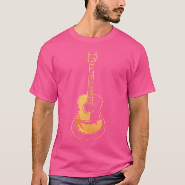 Akustisk Guitar-vektor T Shirt (Framsida)