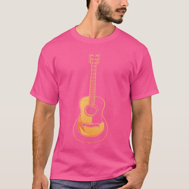 Akustisk Guitar-vektor T Shirt (Framsida)
