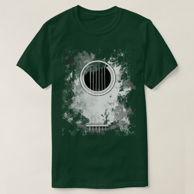 Akustisk Guitar Vintage Distress Guitarists T Shirt (Design framsida)
