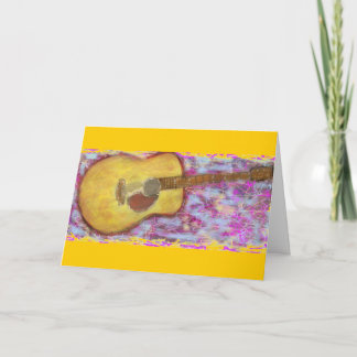 Akustisk guitarfred på jorden helgkort
