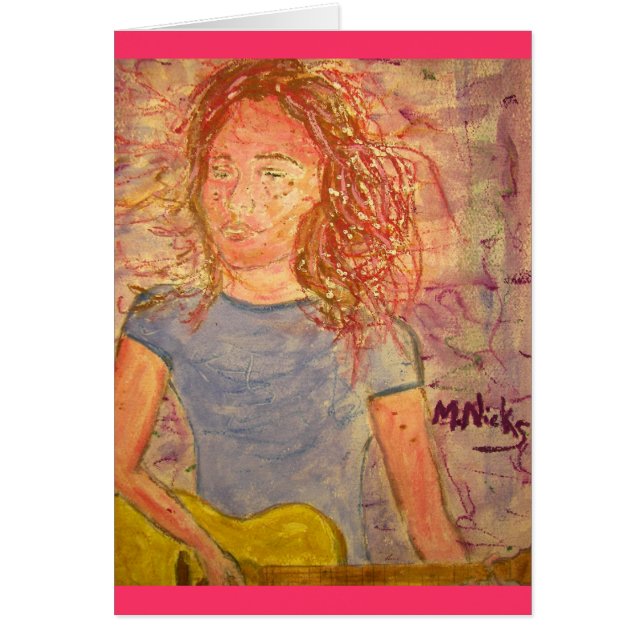 Akustisk guitarsandskiss hälsningskort (Framsidan)