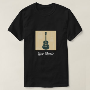 Akustisk musik för levande gitarr för musiksloga t shirt