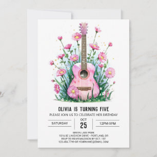 Akustisk musikers Guitar Birthday Inbjudningar