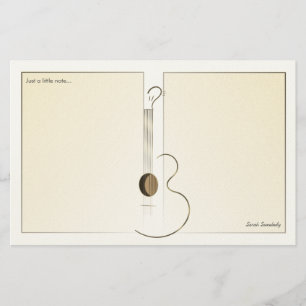 Akustisk Notepaper för gitarrlogotypdesign Brevpapper