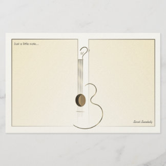 Akustisk Notepaper för gitarrlogotypdesign Brevpapper