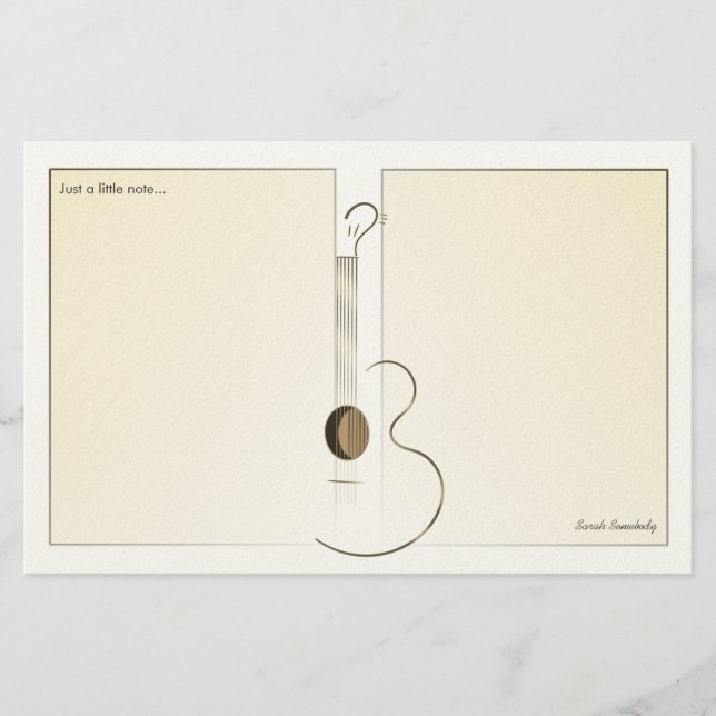 Akustisk Notepaper för gitarrlogotypdesign Brevpapper (Framsida)